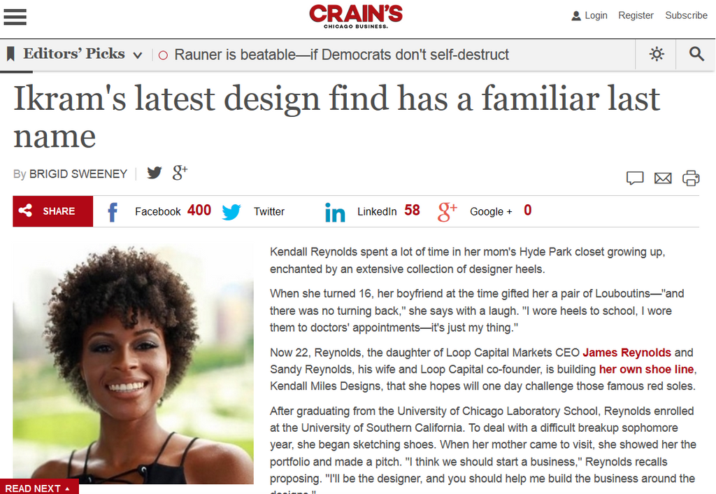 Crains: Ikram’s latest design find has a familiar last name