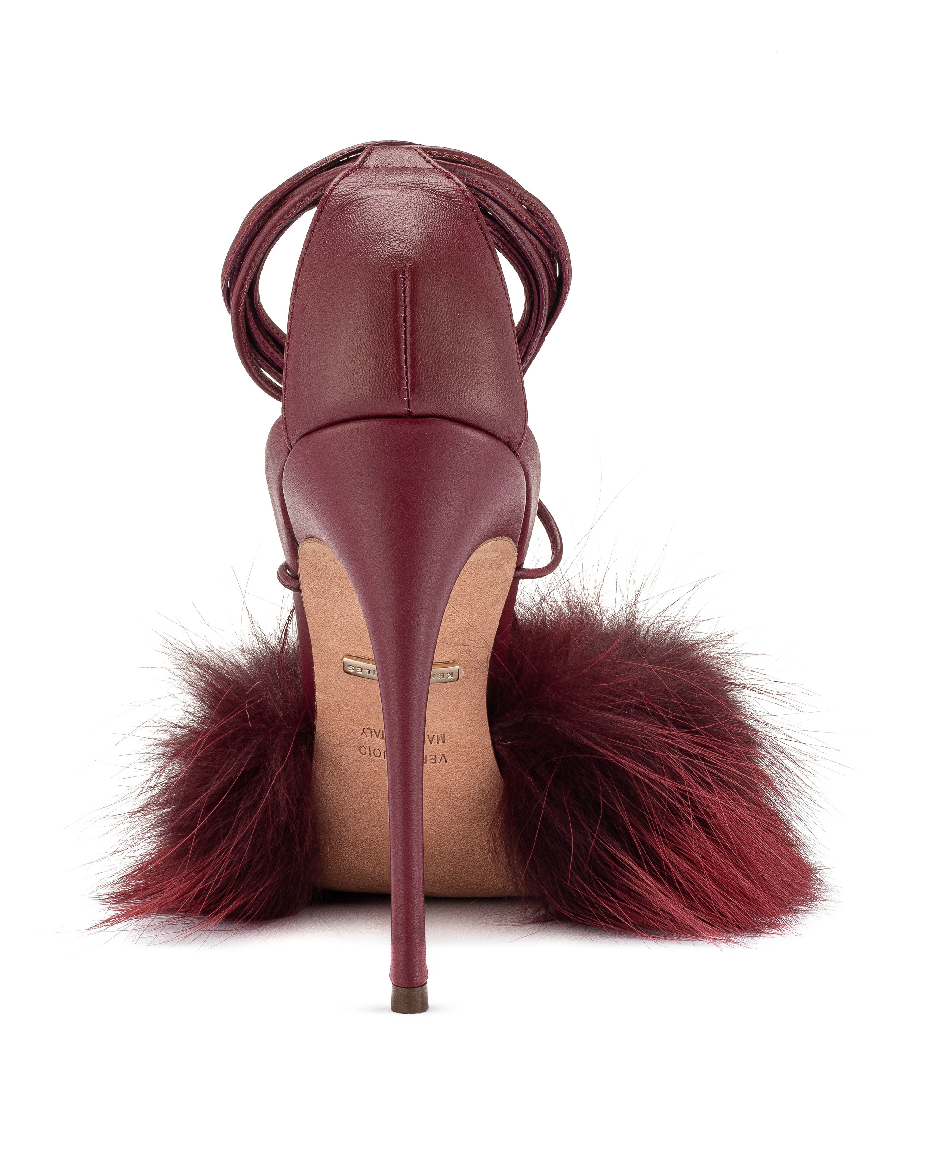 Burgundy sales fur heels